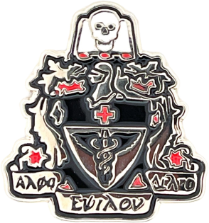 Custom Fraternity Pins Alpha Epsilon Delta Soft Enamel Skull Small