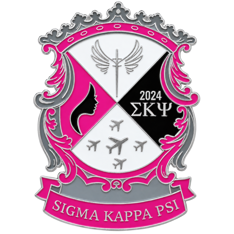 pink and silver sorority crest SKP small